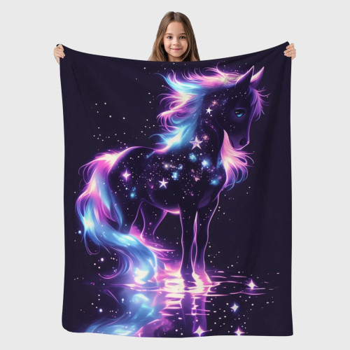 Galaxy Horse Plush Blanket