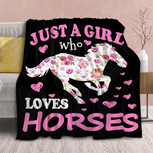Just A Girl Who Loves Horses Blanket