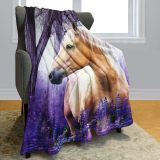 Lavender Horse Plush Blanket