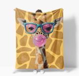 Funny Giraffe Plush Blanket