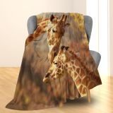 Mom Baby Giraffe Plush Blanket
