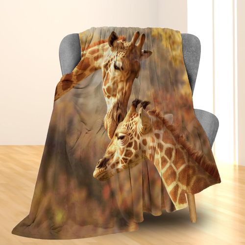 Mom Baby Giraffe Plush Blanket