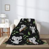 Kids Cartoon Koala Print Blanket