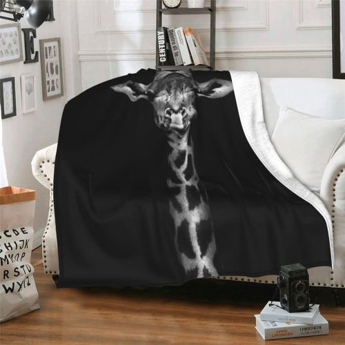 Black Giraffe Plush Blanket