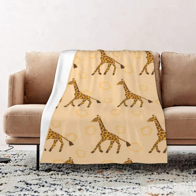 Cartoon Giraffe Plush Blanket