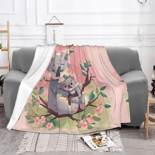 Koala Mom Baby Print Plush Blanket