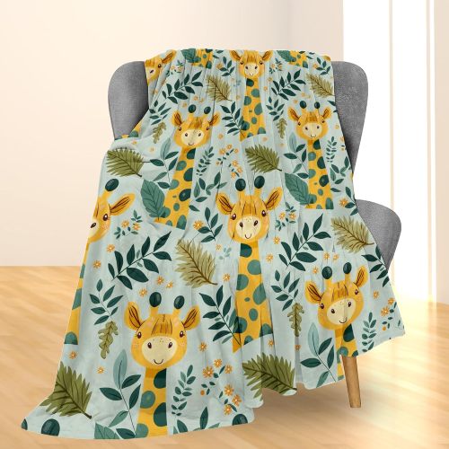 Tropical Giraffe Print Blanket