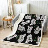 Cartoon Koala Pattern Flannel Blanket