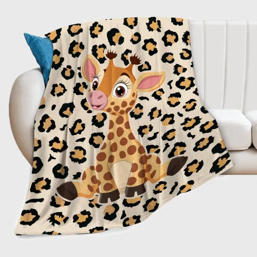 Kawaii Giraffe Plush Blanket