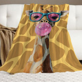 Funny Giraffe Plush Blanket