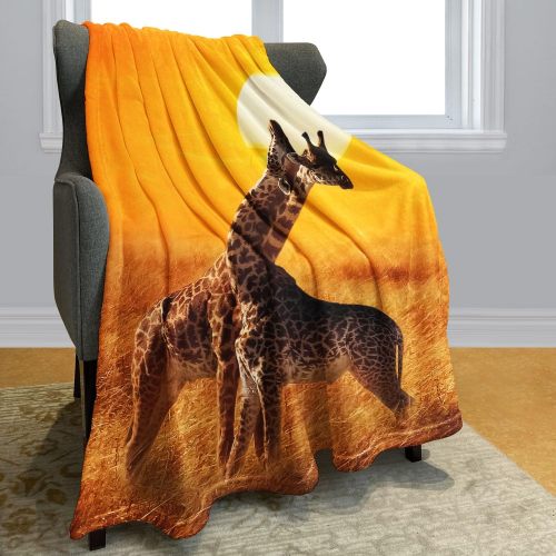 African Giraffe Plush Blanket