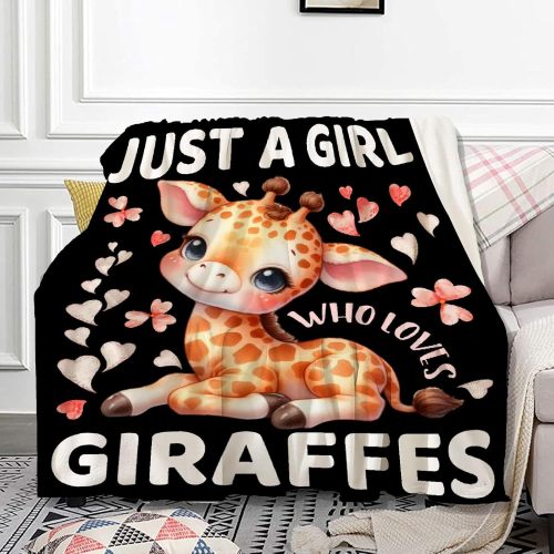 Just A Girl Who Loves Giraffes Blanket