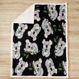 Cartoon Koala Pattern Flannel Blanket