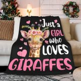 Just A Girl Who Loves Giraffes Blanket