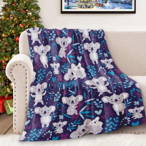 Cartoon Koala Print Couch Blanket