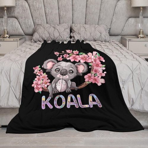 Floral Koala Plush Sofa Blanket