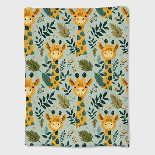 Tropical Giraffe Print Blanket