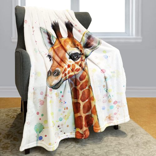 Bedroom Cartoon Giraffe Print Blanket