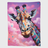 Colorful Giraffe Plush Blanket