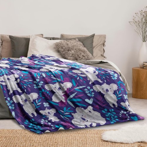 Cartoon Koala Print Couch Blanket