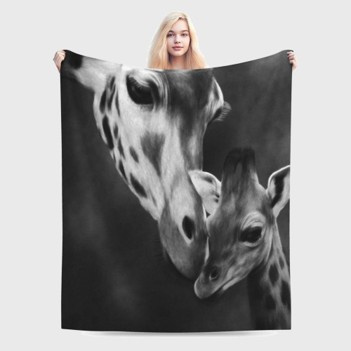 Giraffe Mom Baby Print Blanket