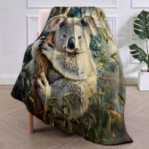 Animal Koala Print Fleece Blanket