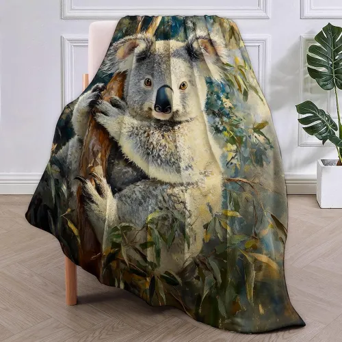 Animal Koala Print Fleece Blanket