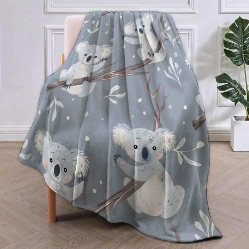 Koala Bear Flannel Throw Blanket