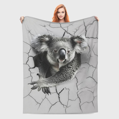 Cozy Koala Print Throw Blanket