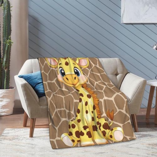Cartoon Giraffe Cozy Plush Blanket