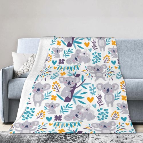 Teens Koala Leaves Print Blanket