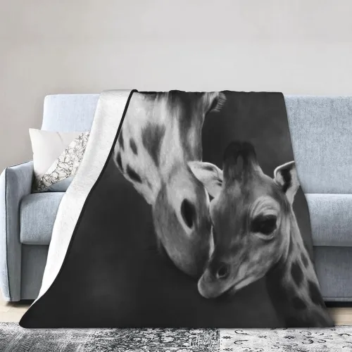 Giraffe Mom Baby Print Blanket