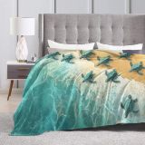 Beach Sea Turtles Print Flannel Blanket