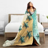 Beach Sea Turtles Print Flannel Blanket