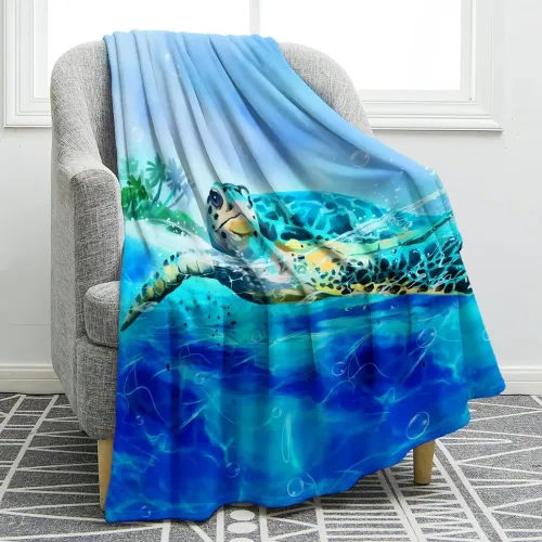 Turtle Print Throw Blanket