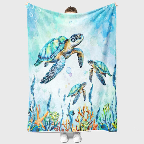 Couch Turtles Print Blanket