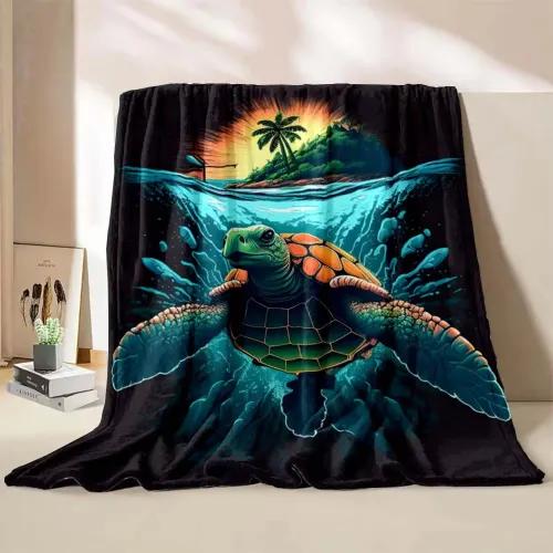 Sea Turtle Flannel Blanket