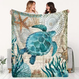 Sea Turtle Print Throw Blanket