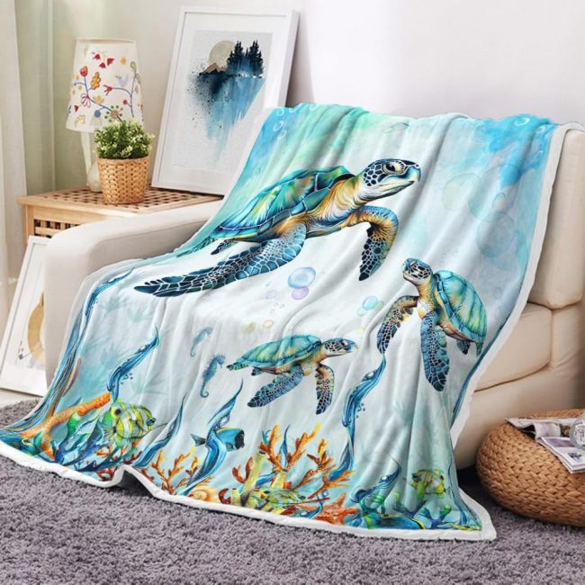 Couch Turtles Print Blanket