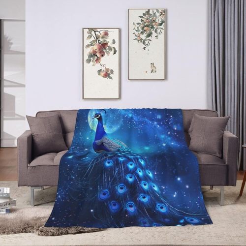 Galaxy Peacock Print Blanket
