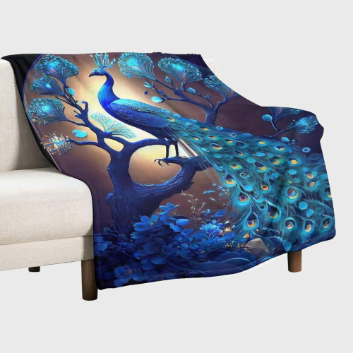Beautiful Peacock Print Blanket