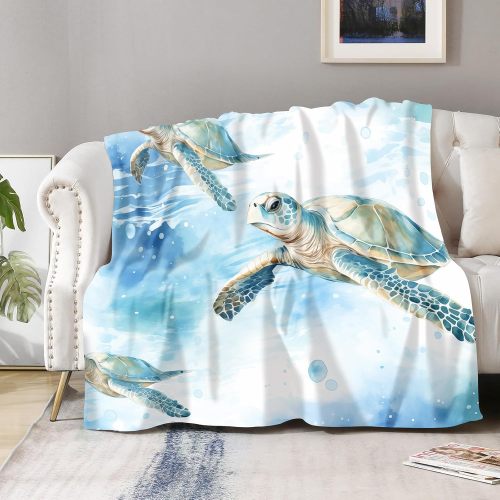 Sofa Sea Turtles Print Throw Blanket