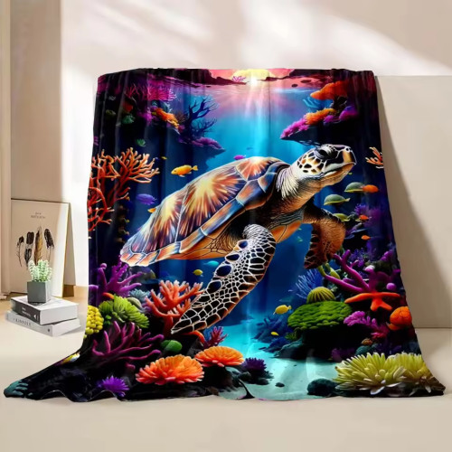 Sea Turtle Printed Soft Blanket