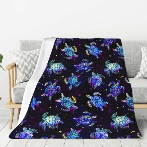 Cozy Sea Turtle Themed Fleece Blanket