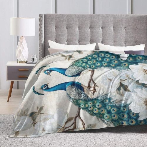 Blossoms Peacock Couples Print Blanket