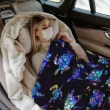 Cozy Sea Turtle Themed Fleece Blanket
