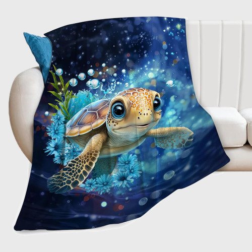 Teens Cute Sea Turtle Fleece Blanket