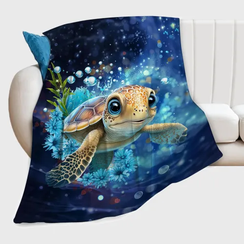 Teens Cute Sea Turtle Fleece Blanket