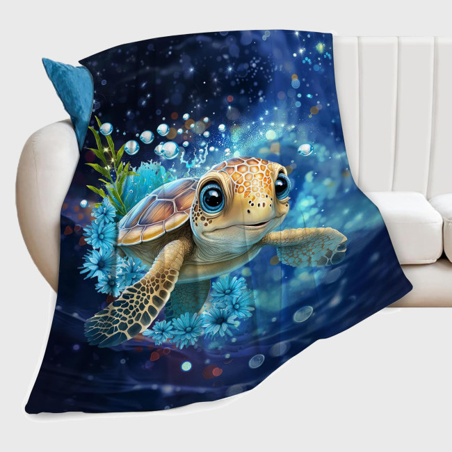 Teens Cute Sea Turtle Fleece Blanket