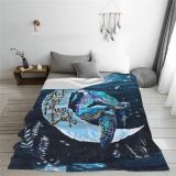 Moon Sea Turtles Fleece Blanket